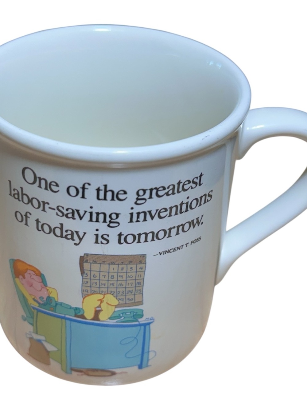 White Ceramic Novelty Quote Coffee Mug - White - Picture 6 of 7